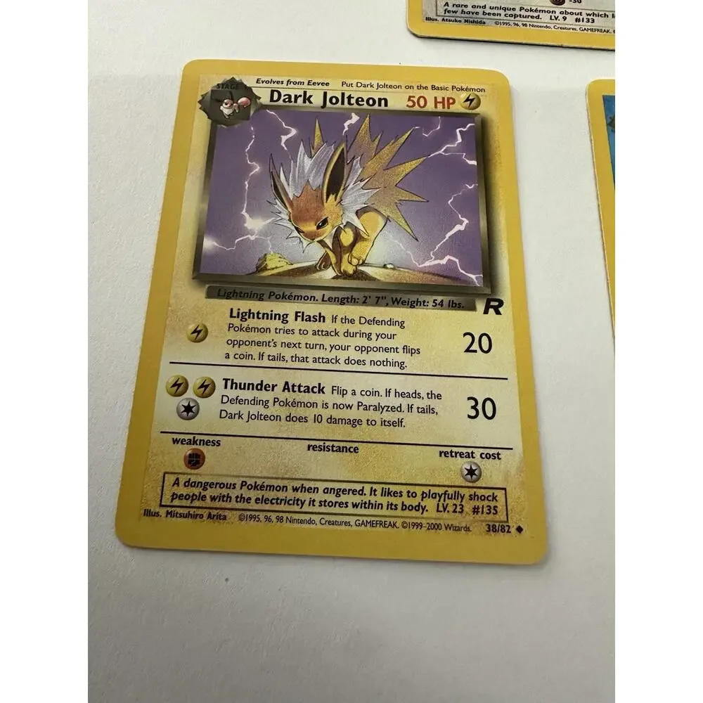 Pokemon Team Rocket Dark Evee & Jolteon Vaporeon Evolutions Set LP